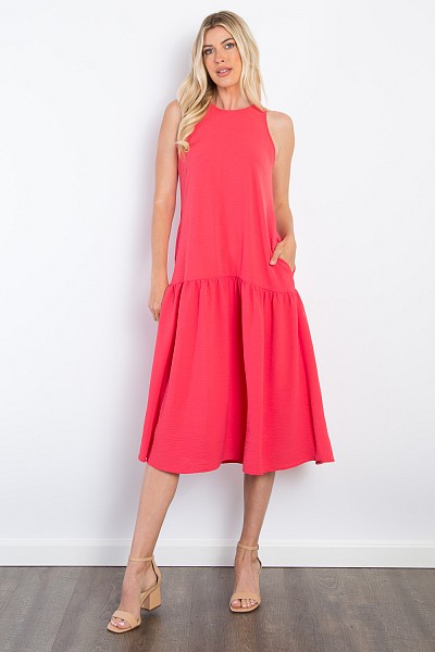 PD5876 WOVEN TIERED LONG DRESS